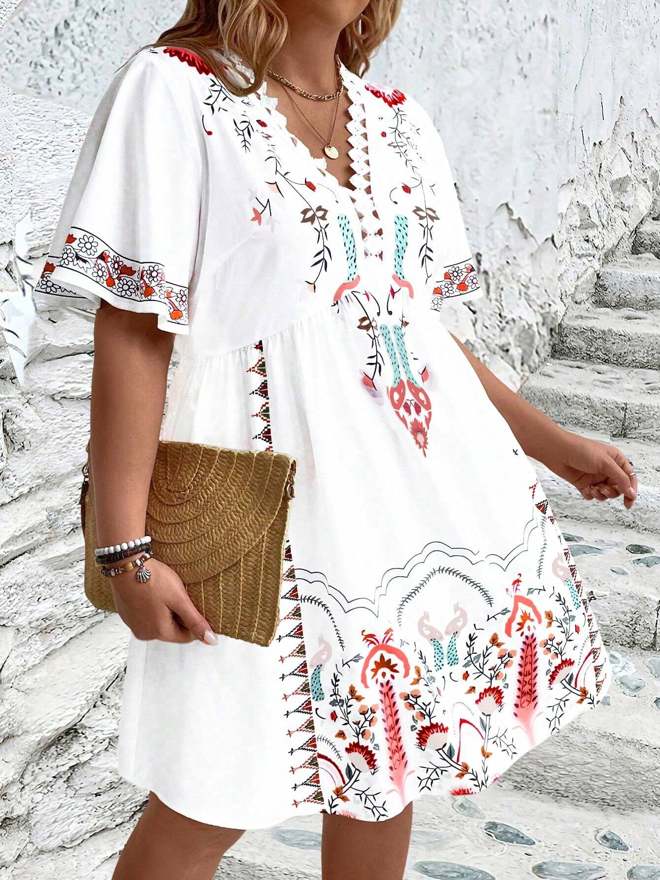 Harper - Plus Size Boho Style Midi Dress