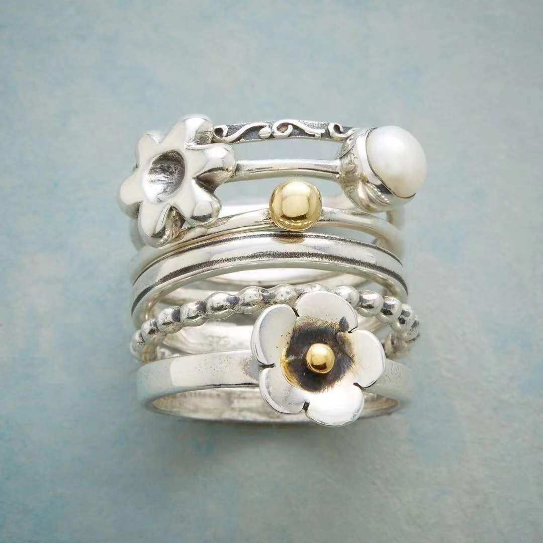 Flower Pearl Rings