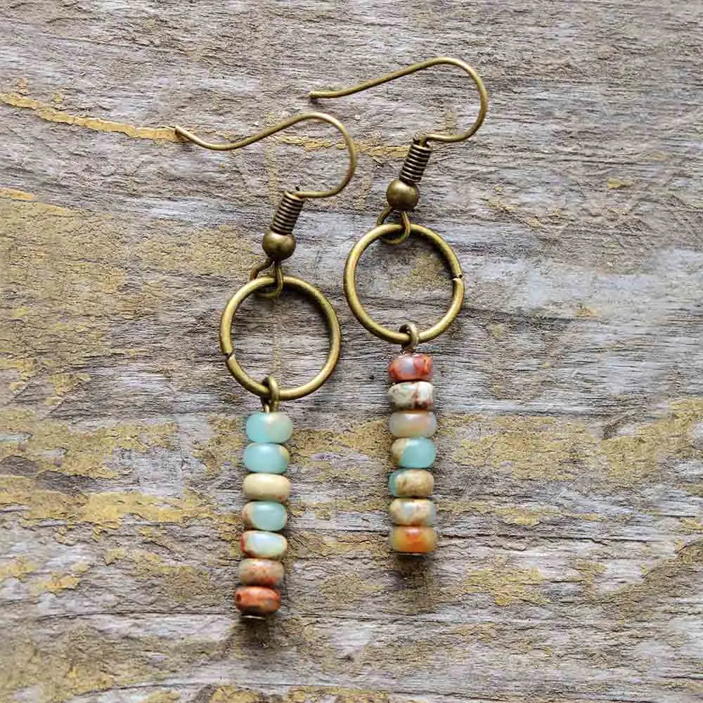 Natural Jasper Stone Earrings