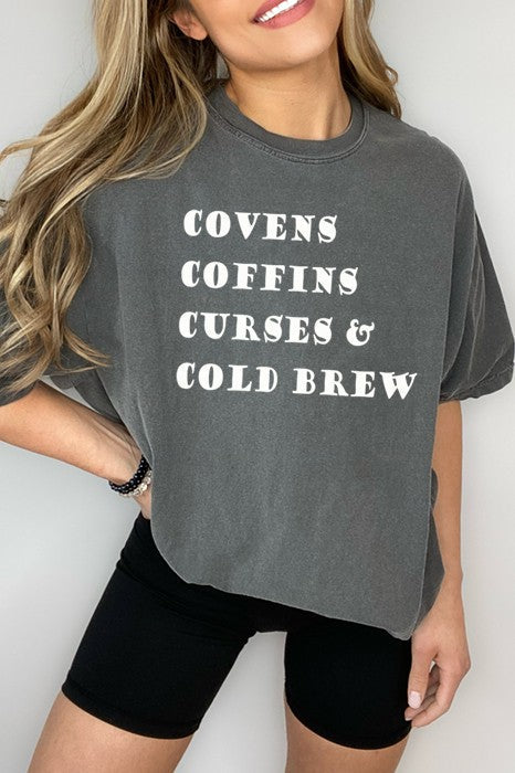 Covens Coffins Curses Oversized Tee