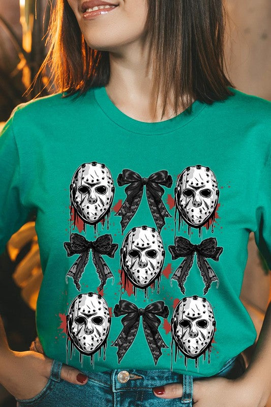 Horror Halloween Coquette Bow Graphic T Shirts