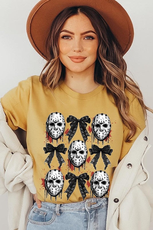 Horror Halloween Coquette Bow Graphic T Shirts