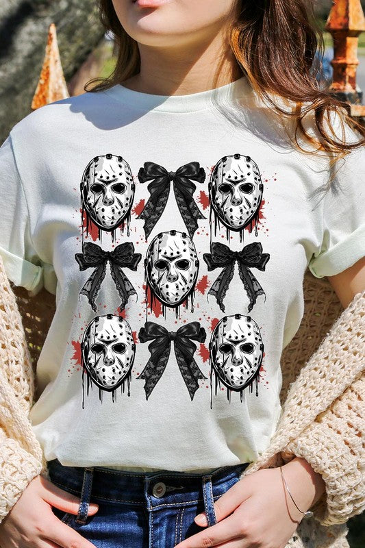 Horror Halloween Coquette Bow Graphic T Shirts