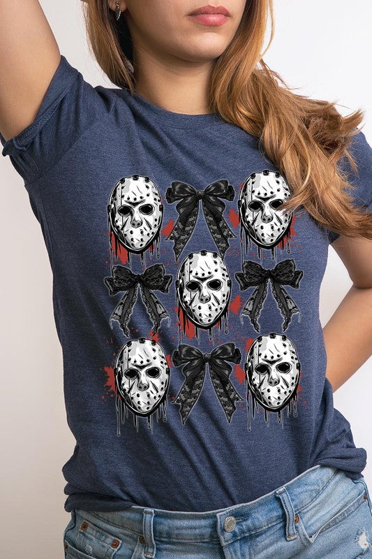 Horror Halloween Coquette Bow Graphic T Shirts