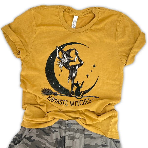 Namaste witches women's Halloween t-shirt