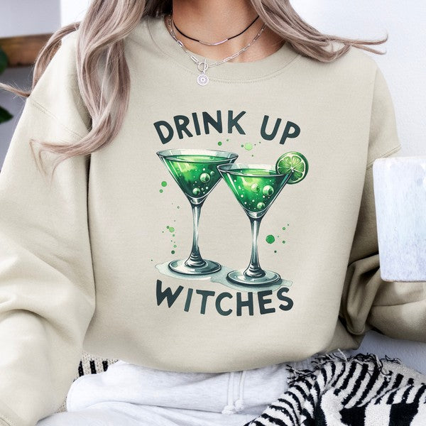Funny Halloween sweatshirt, Witch martini cocktail