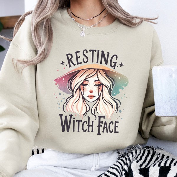 Funny resting witch face Halloween sweatshirt