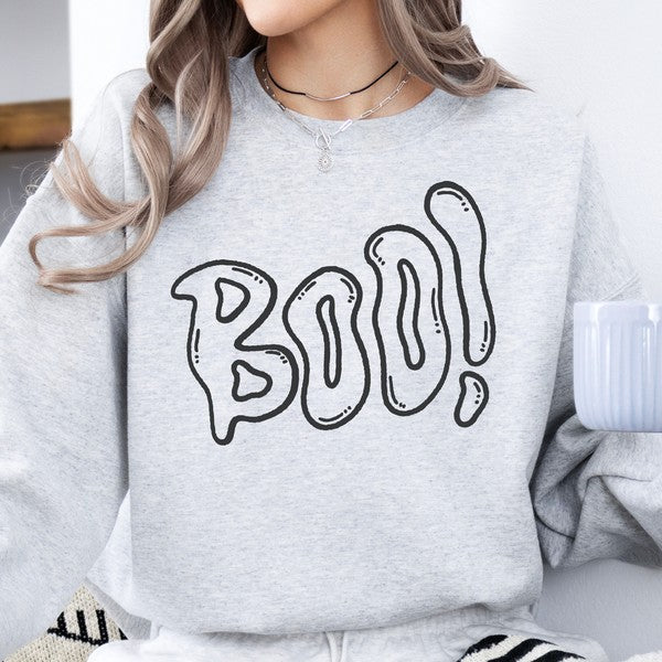 Boo Halloween graphic sweatshirt, Ghost top