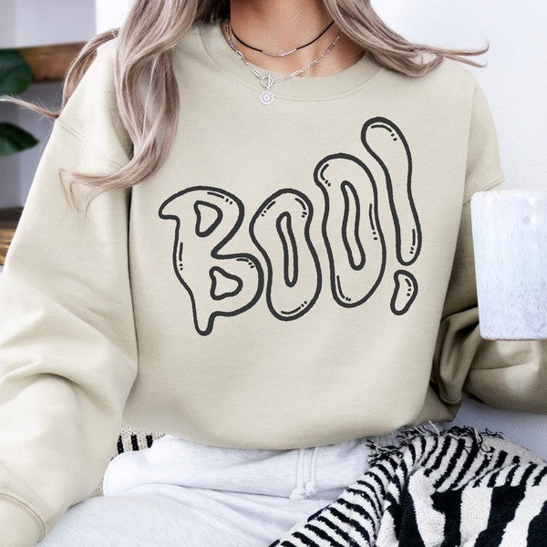 Boo Halloween graphic sweatshirt, Ghost top