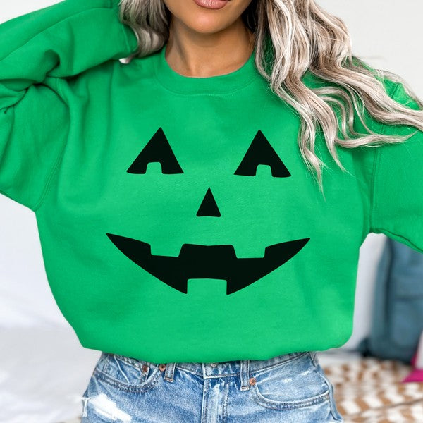 Funny pumpkin face Halloween graphic sweatshirt