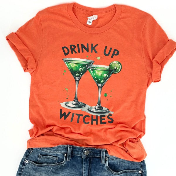 Drink up witches Halloween tee, Martini