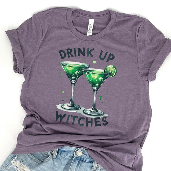 Drink up witches Halloween tee, Martini