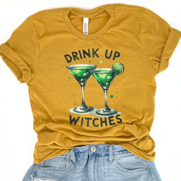 Drink up witches Halloween tee, Martini