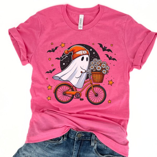 Funny Bicycling Halloween ghost t-shirt