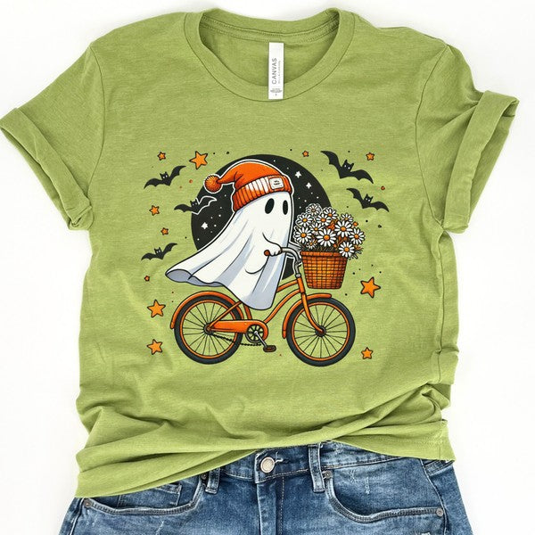 Funny Bicycling Halloween ghost t-shirt