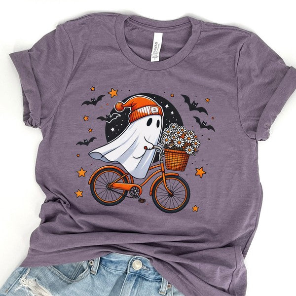 Funny Bicycling Halloween ghost t-shirt