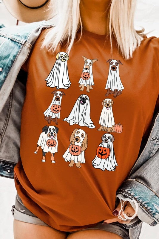 Halloween Ghost Dog Graphic Tee
