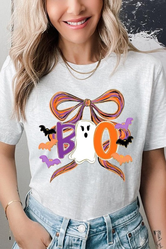Boo Brushstroke Bow Graphic Tee