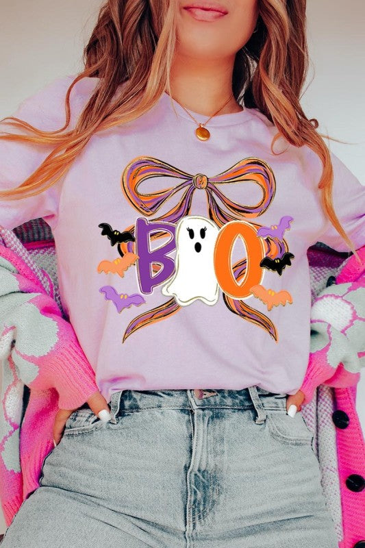 Boo Brushstroke Bow Graphic Tee