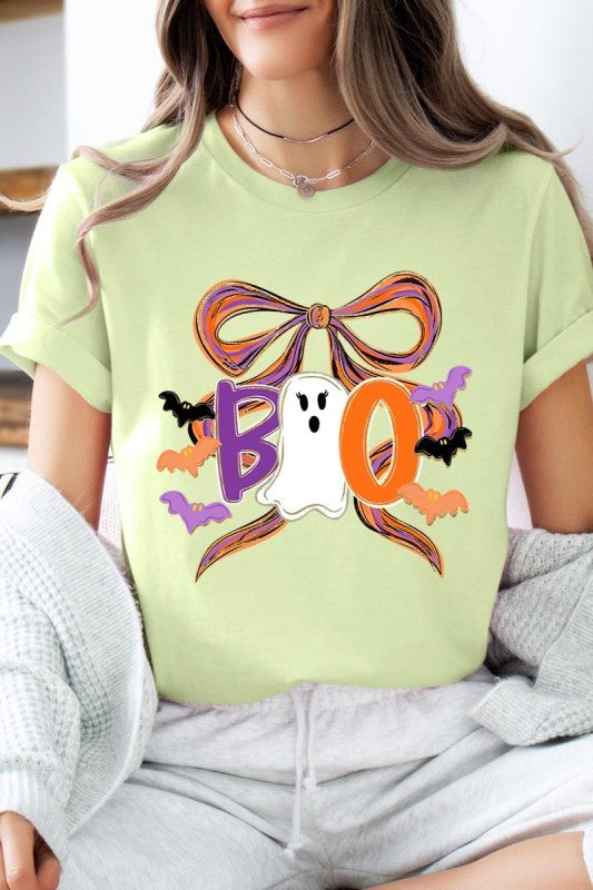 Boo Brushstroke Bow Graphic Tee