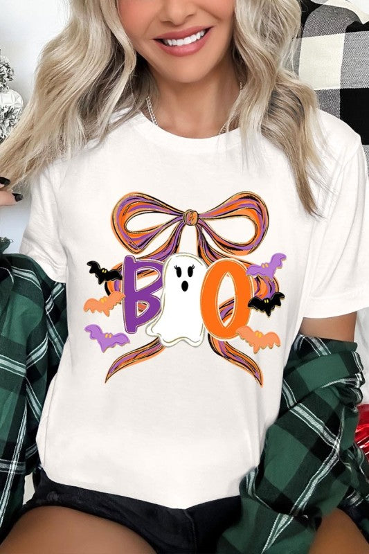 Boo Brushstroke Bow Graphic Tee