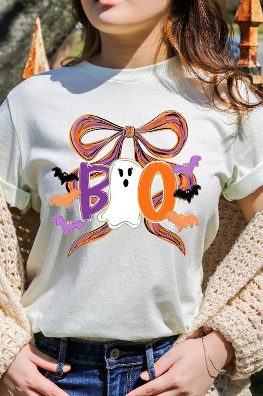 Boo Brushstroke Bow Graphic Tee