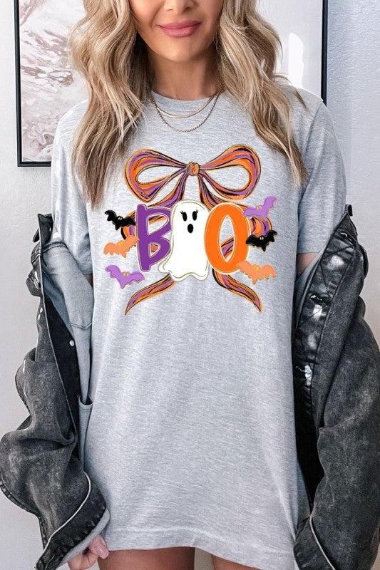 Boo Brushstroke Bow Graphic Tee