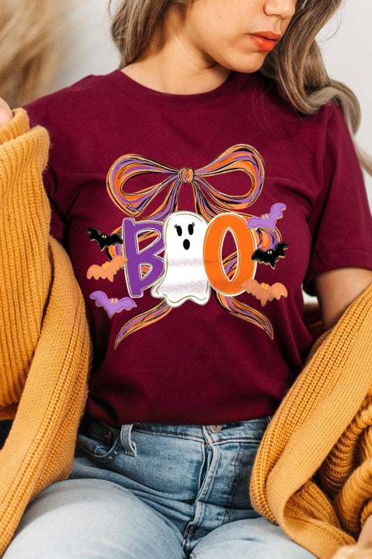 Boo Brushstroke Bow Graphic Tee