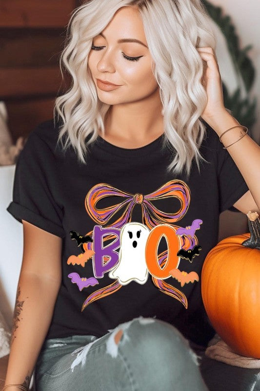 Boo Brushstroke Bow Graphic Tee