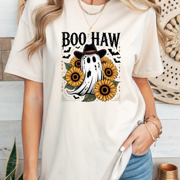 Boo Haw Halloween Graphic Tee Top