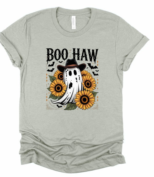 Boo Haw Halloween Graphic Tee Top