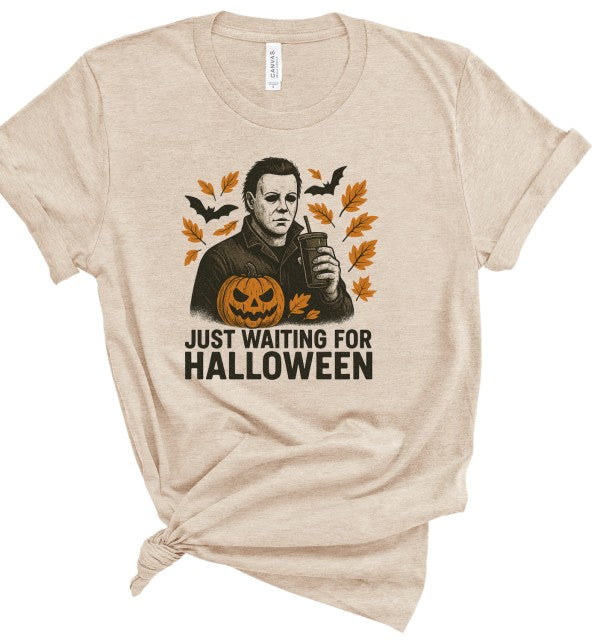 Just Waiting Halloween Graphic Tee Top