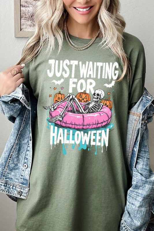 Just Waiting For Halloween Heavy Cotton Tee