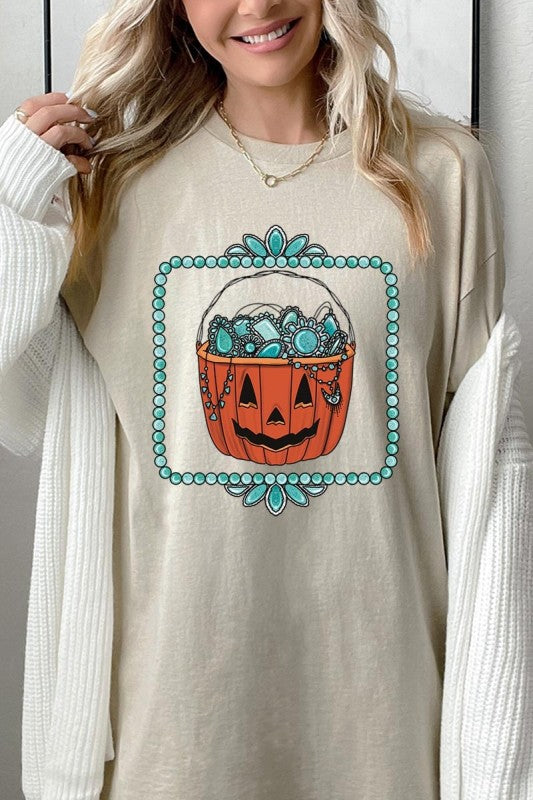 Halloween turquoise pumpkin Heavy Cotton Tee