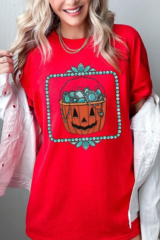 Halloween turquoise pumpkin Heavy Cotton Tee