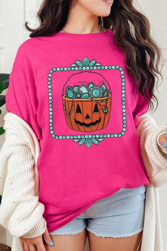Halloween turquoise pumpkin Heavy Cotton Tee
