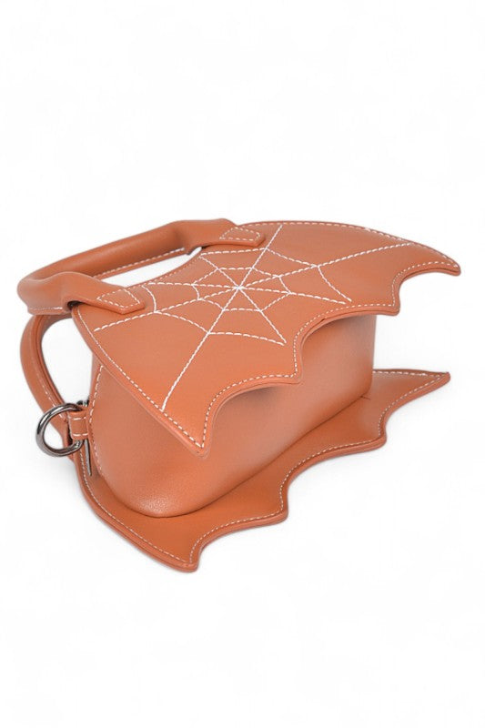 Halloween Spiderweb Stitching Bat Swing Bag