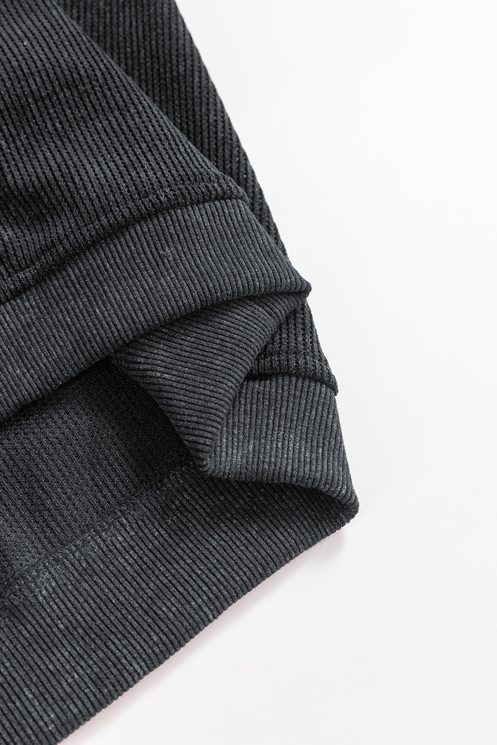 Black Halloween Ghost Corded Crew Neck Loose Sweatshirt