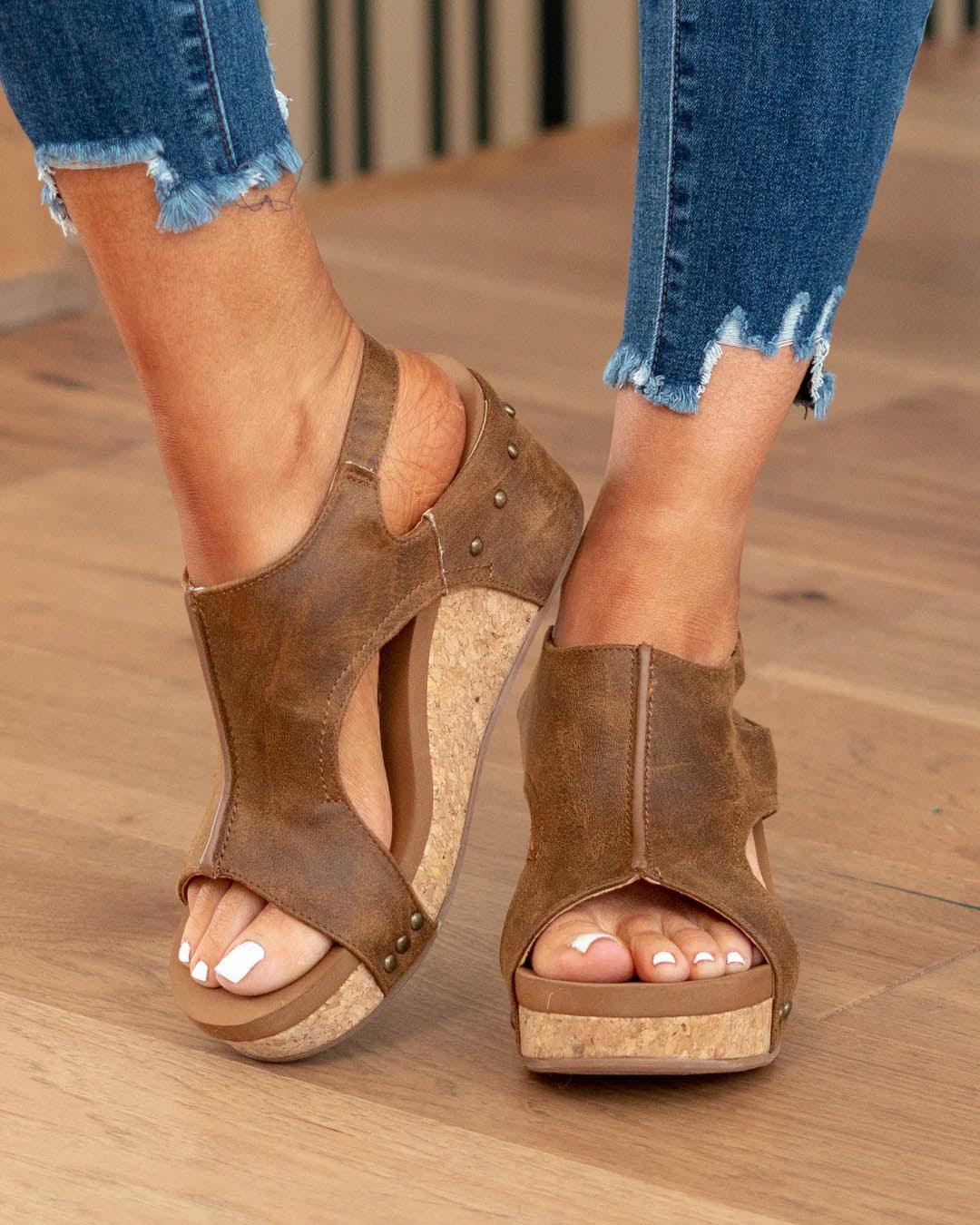 Madeline - Vegan Wedge Sandals