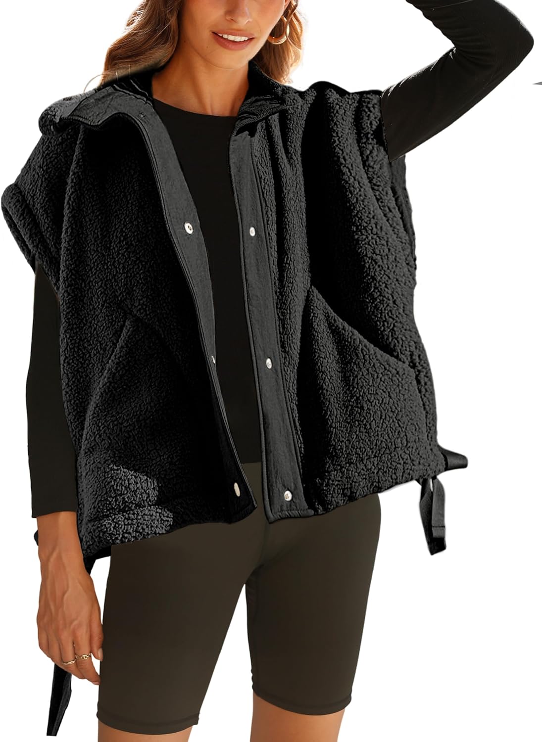 Ellen – Sleeveless Fuzzy Fleece Vest