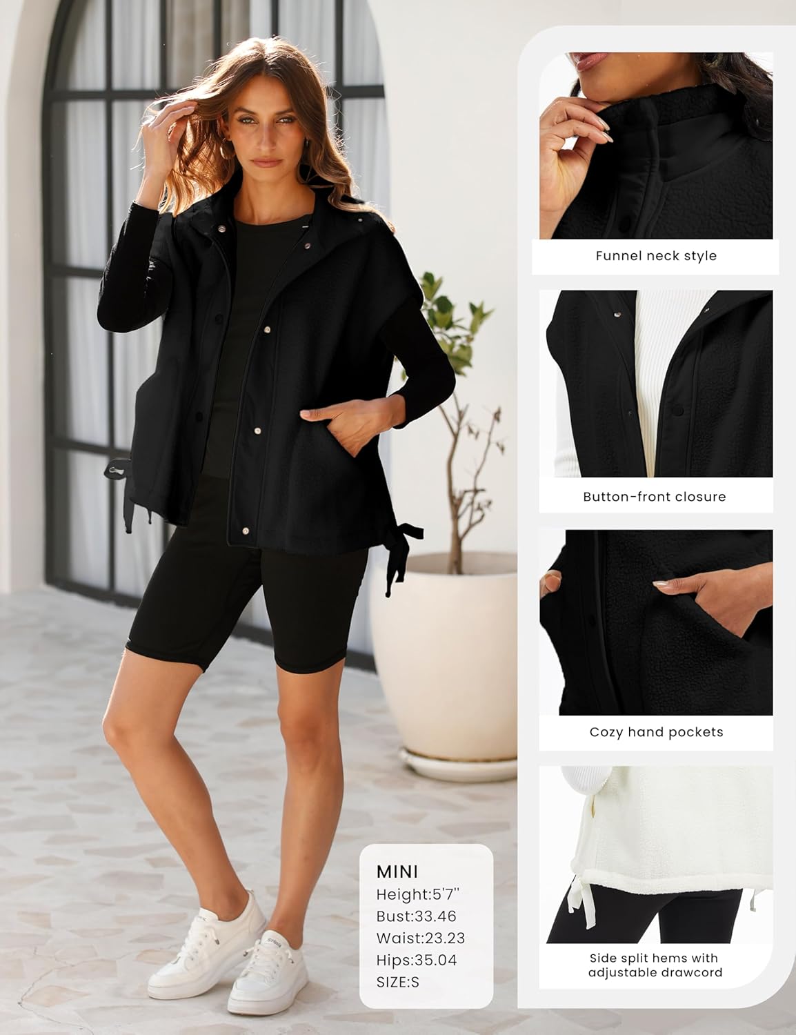 Ellen – Sleeveless Fuzzy Fleece Vest