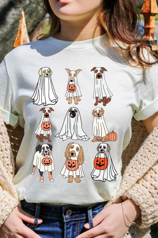 Halloween Ghost Dog Graphic Plus Tee