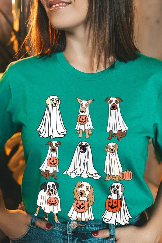 Halloween Ghost Dog Graphic Plus Tee