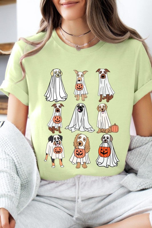 Halloween Ghost Dog Graphic Plus Tee