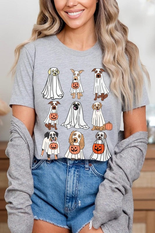 Halloween Ghost Dog Graphic Plus Tee