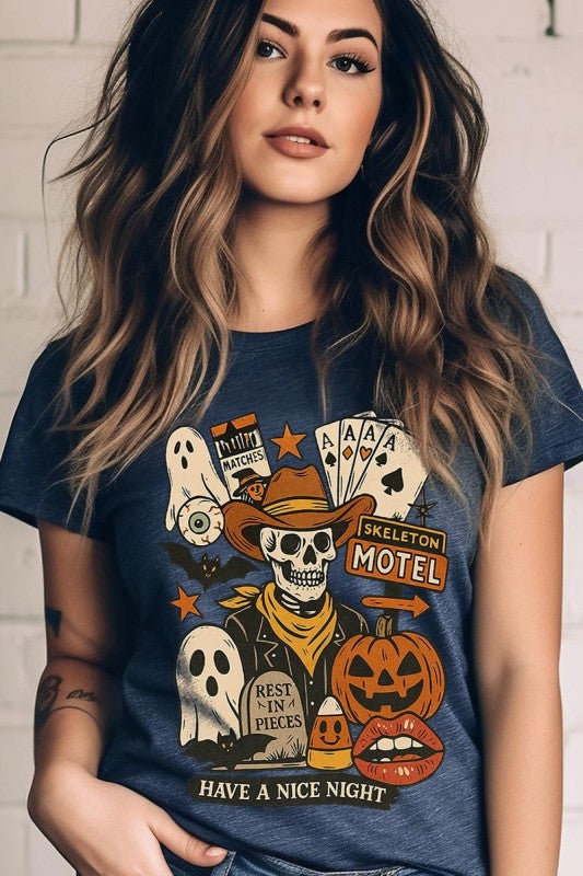 Spooky Western Skeleton Graphic Plus Tee