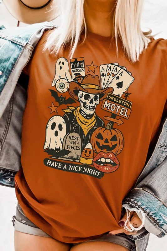 Spooky Western Skeleton Graphic Plus Tee