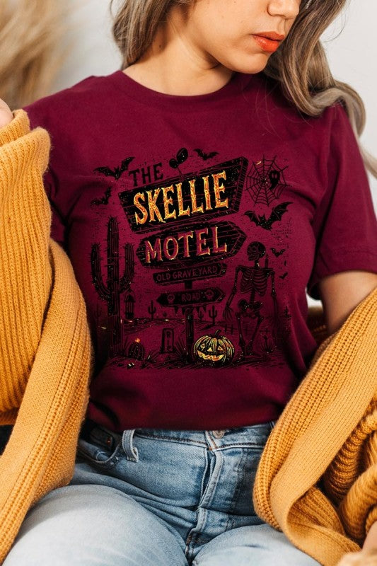 Skellie Motel Halloween Graphic Plus Tee