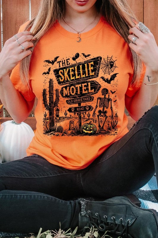 Skellie Motel Halloween Graphic Plus Tee