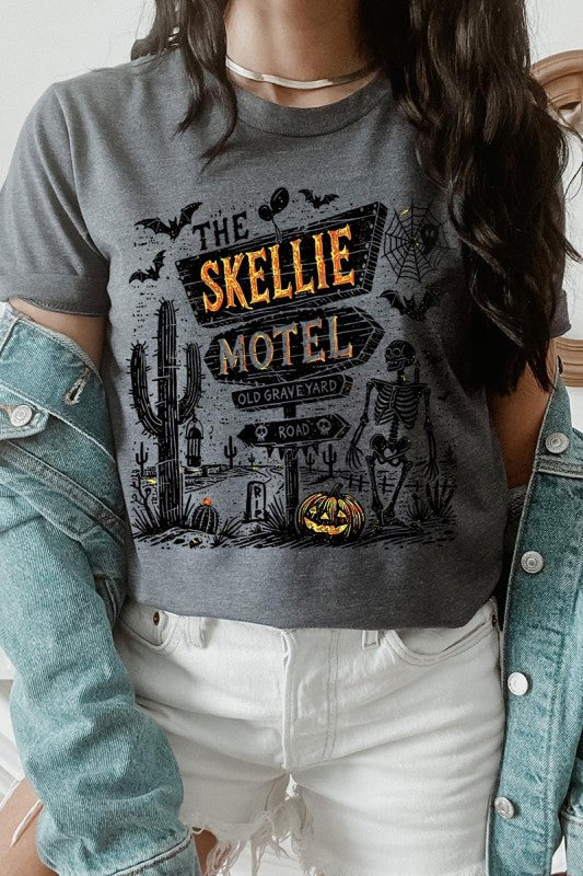 Skellie Motel Halloween Graphic Plus Tee